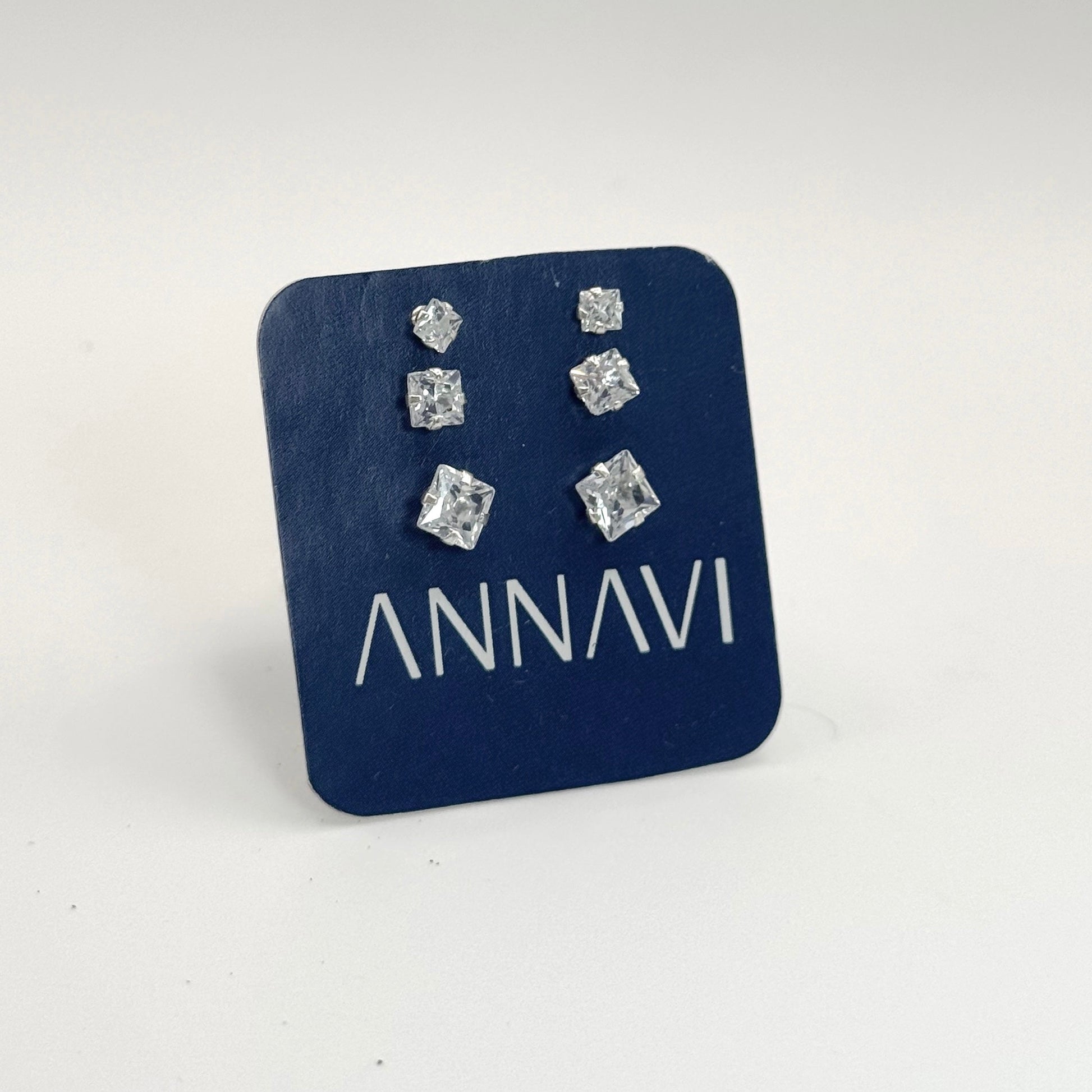 Brinco Trio Ponto de Luz Quadrado Annavi