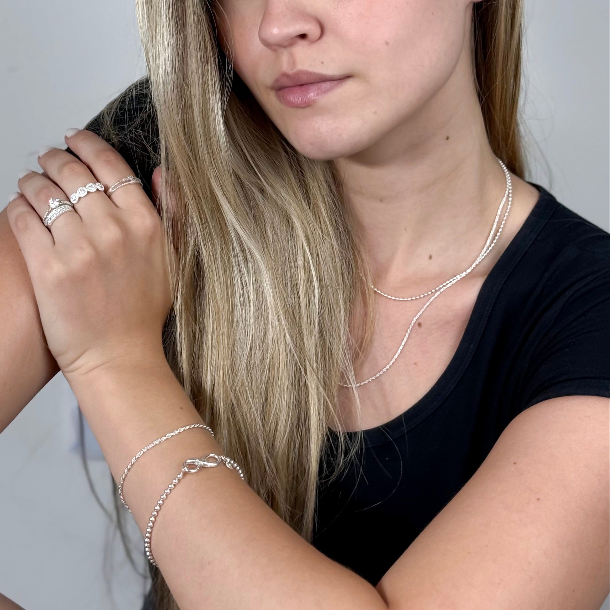 Pulseira Elo Bolinhas Infinito Annavi